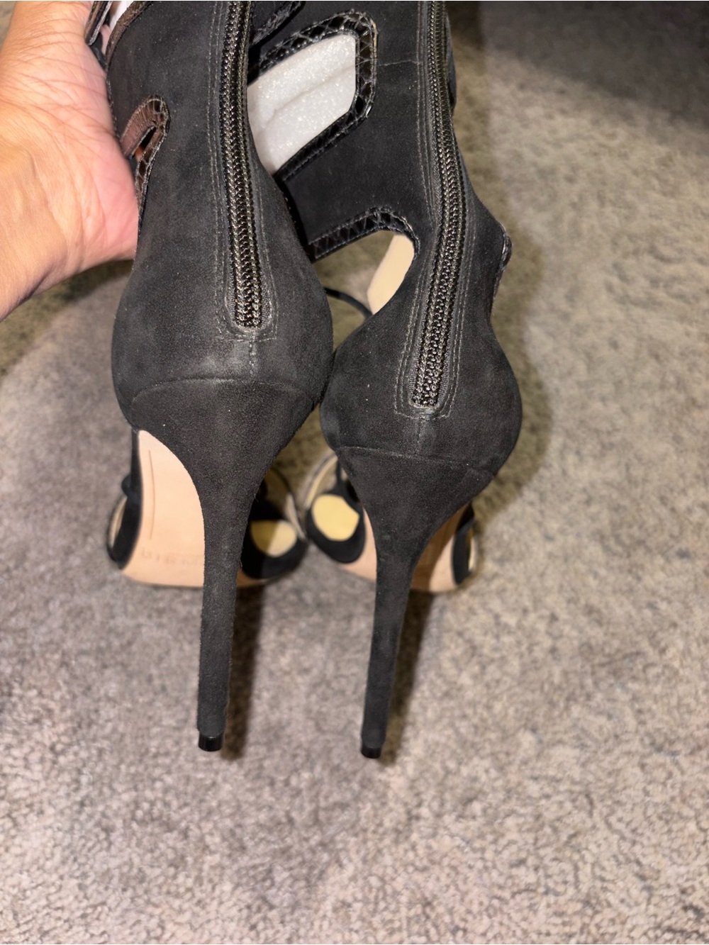 ALEXANDRE BIRMAN RARE FIND! Black Suede Snakeskin Gladiator Lace Up Sandal SZ39 - Picture 6 of 14